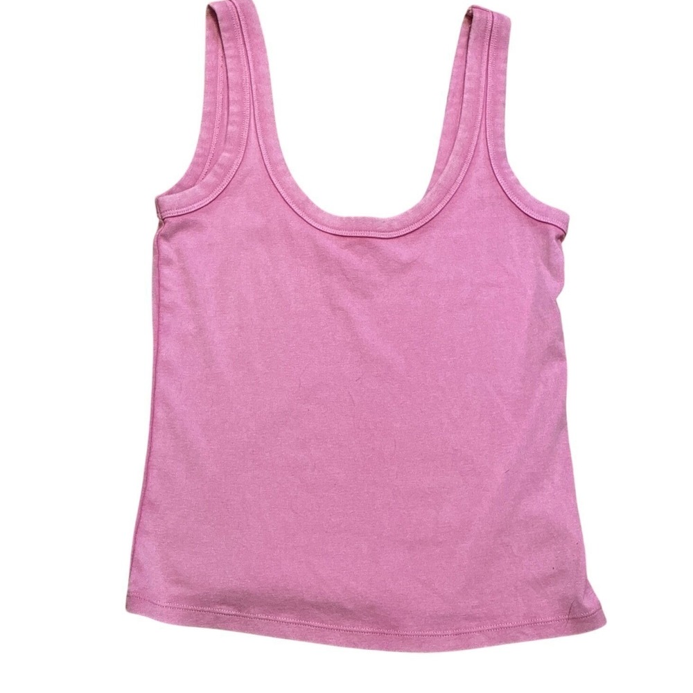 Abercrombie & Fitch Pink Scoop Neck Tank Top Small Ribbed Basic Sleeveless Tee